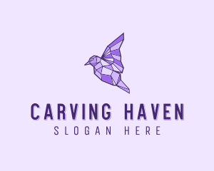 Purple Geometric Bird logo design