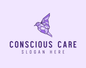 Purple Geometric Bird logo design