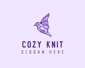 Purple Geometric Bird logo design