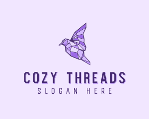 Purple Geometric Bird logo design