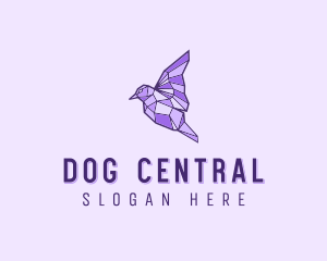 Purple Geometric Bird logo design