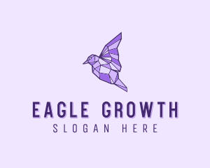 Purple Geometric Bird logo design