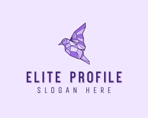 Purple Geometric Bird logo design