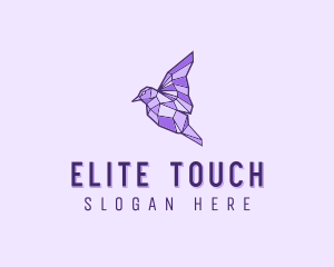 Purple Geometric Bird logo design