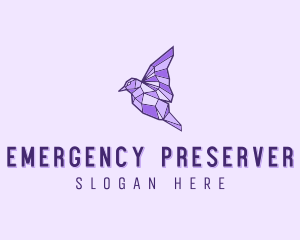 Purple Geometric Bird logo design