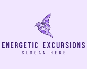 Purple Geometric Bird logo design