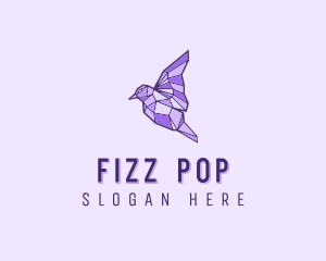 Purple Geometric Bird logo design