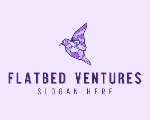 Purple Geometric Bird logo design