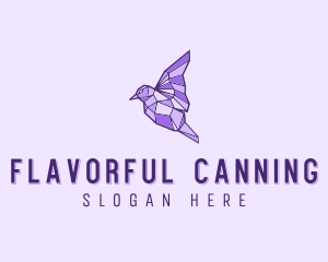 Purple Geometric Bird logo design