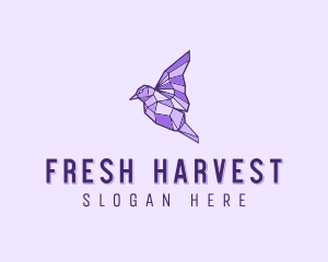 Purple Geometric Bird logo design