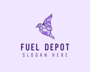 Purple Geometric Bird logo design