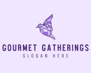 Purple Geometric Bird logo design