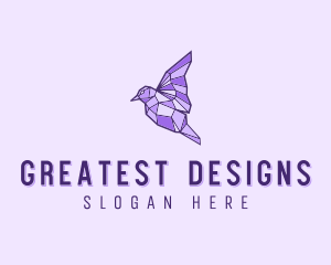 Purple Geometric Bird logo design