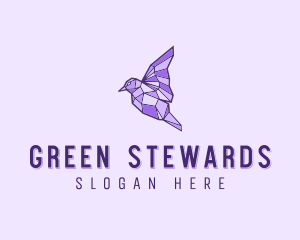 Purple Geometric Bird logo design