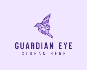 Purple Geometric Bird logo design