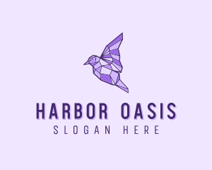 Purple Geometric Bird logo design