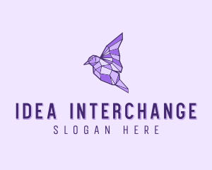 Purple Geometric Bird logo design