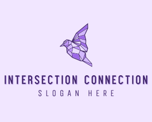 Purple Geometric Bird logo design