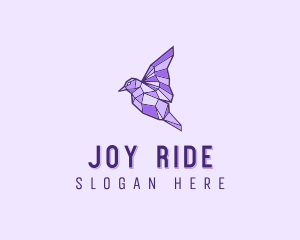 Purple Geometric Bird logo design