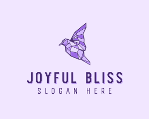 Purple Geometric Bird logo design