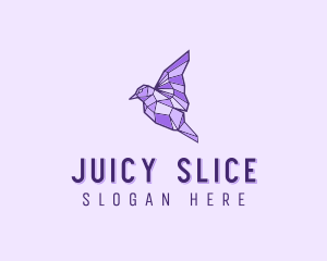 Purple Geometric Bird logo design