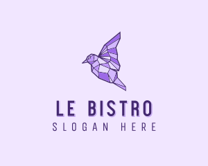 Purple Geometric Bird logo design