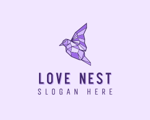 Purple Geometric Bird logo design