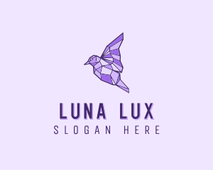 Purple Geometric Bird logo design