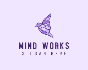 Purple Geometric Bird logo design