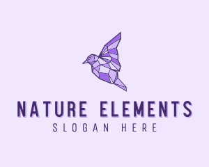 Purple Geometric Bird logo design