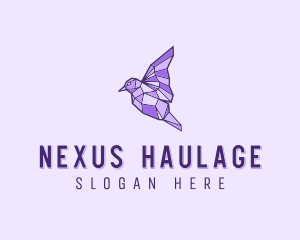 Purple Geometric Bird logo design