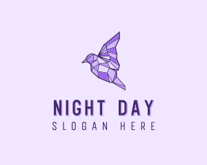 Purple Geometric Bird logo design