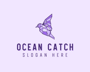 Purple Geometric Bird logo design