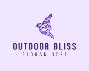 Purple Geometric Bird logo design