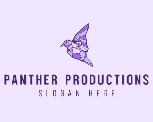 Purple Geometric Bird logo design