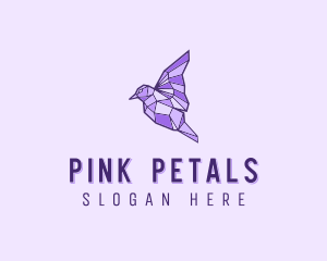 Purple Geometric Bird logo design