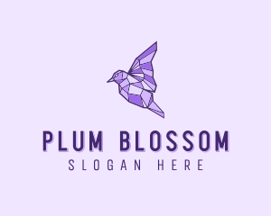 Purple Geometric Bird logo design