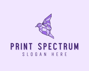 Purple Geometric Bird logo design