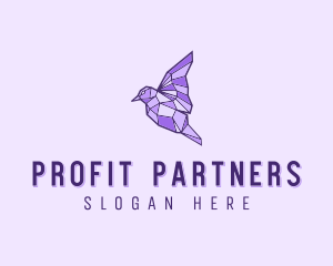 Purple Geometric Bird logo design