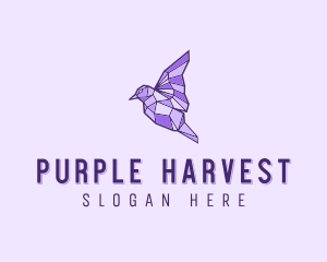 Purple Geometric Bird logo design