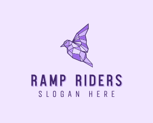 Purple Geometric Bird logo design