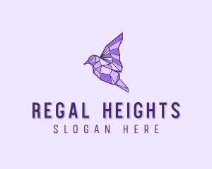 Purple Geometric Bird logo design