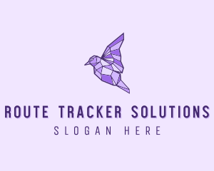 Purple Geometric Bird logo design