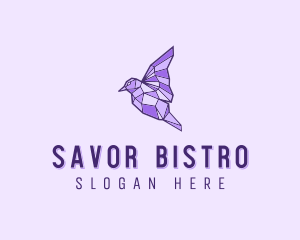 Purple Geometric Bird logo design