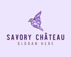 Purple Geometric Bird logo design