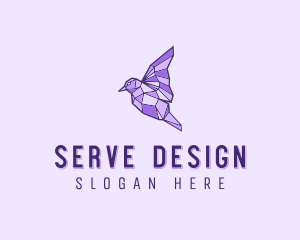 Purple Geometric Bird logo design