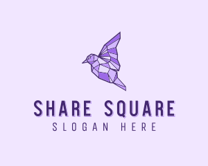 Purple Geometric Bird logo design