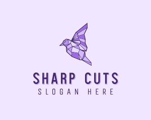 Purple Geometric Bird logo design