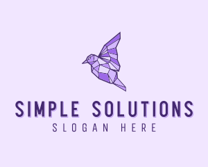 Purple Geometric Bird logo design