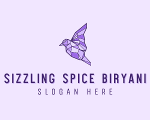 Purple Geometric Bird logo design